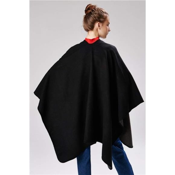 Women's Shawls Wraps Winter Open Front Poncho Cape Oversized Cardigan Sweater - Picture 4 of 5